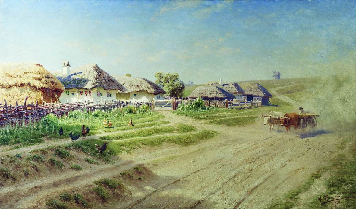 Ukrainian Village by Nikolai Sergeyev,A3(16x12")Poster