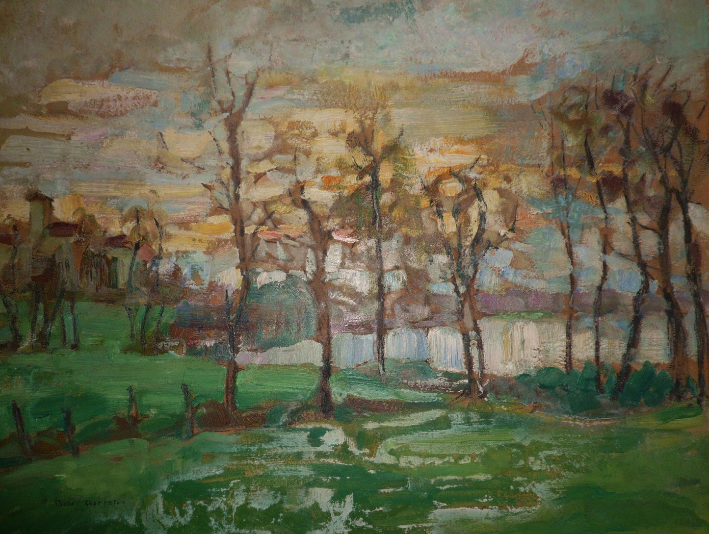 Crepuscule, vintage artwork by Victor Charreton, 12x8" (A4) Poster