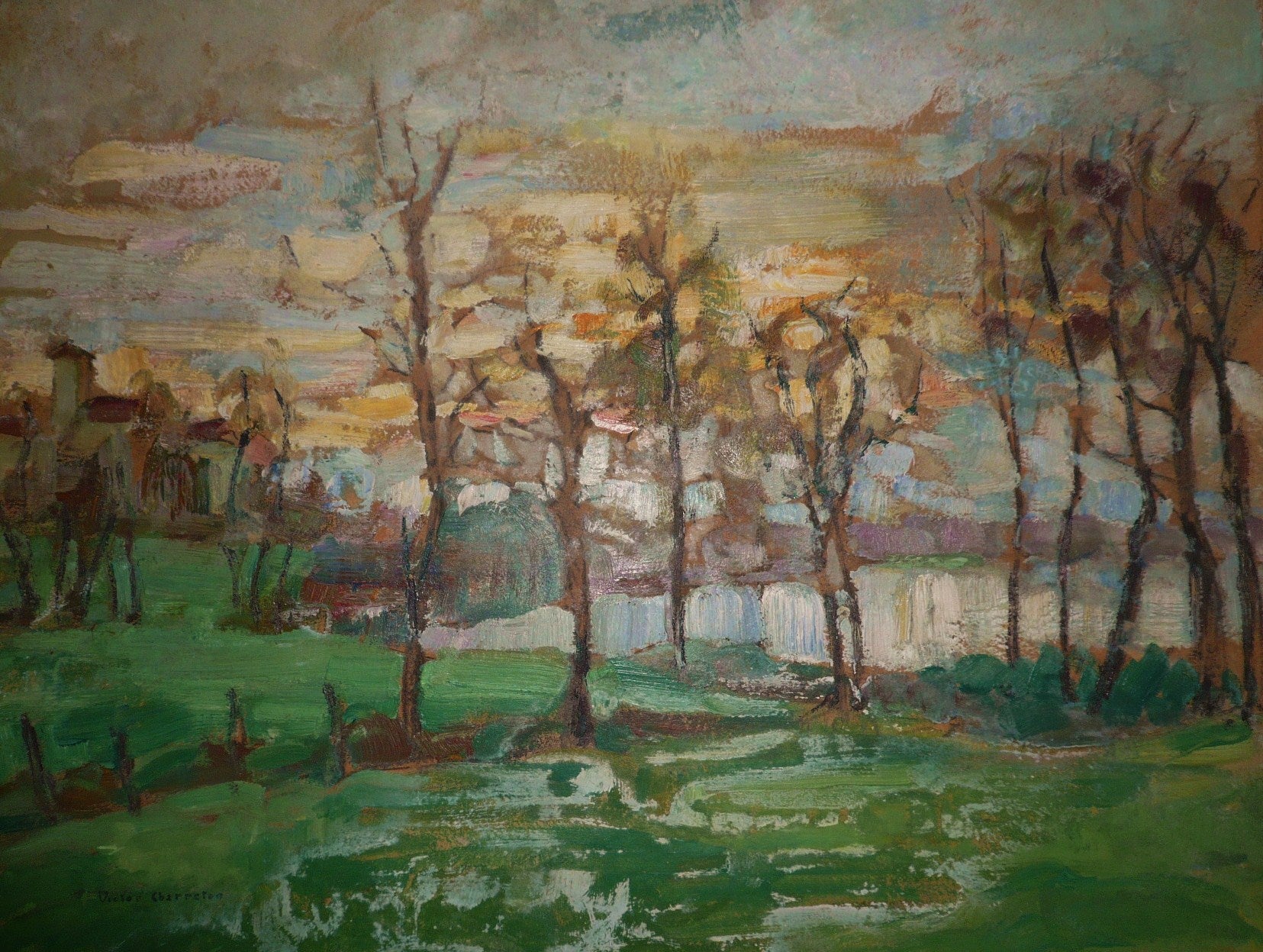 Crepuscule, vintage artwork by Victor Charreton, 12x8" (A4) Poster