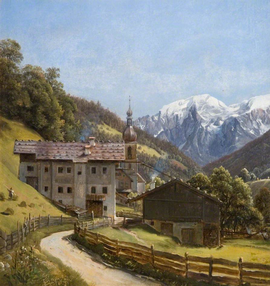 Ramsau, vintage artwork by Thomas Fearnley, A3 (16x12") Poster Print
