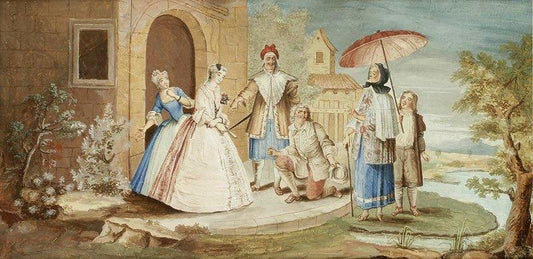 Molière Playing the Role of Georges Dandin, vintage artwork by Attributed to Charles-Antoine Coypel IV, 12x8" (A4) Poster