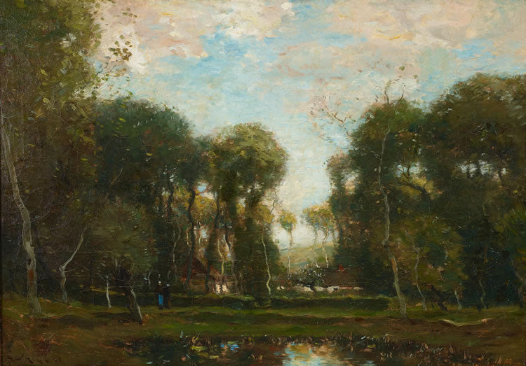 Cottage in the Woods, vintage artwork by Henry Ward Ranger, 12x8" (A4) Poster