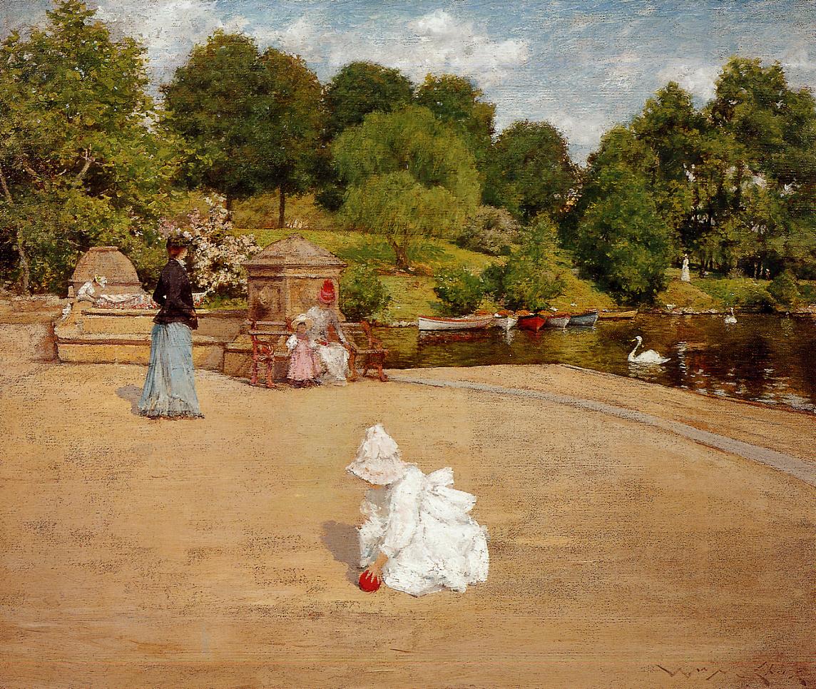A Bit of the Terrace, vintage artwork by William Merritt Chase, 12x8" (A4) Poster