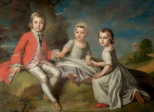 The Children of the 2nd Duke of Newcastle-under-Lyne, Henry, Thomas and John, vintage artwork by William Hoare, 12x8" (A4) Poster
