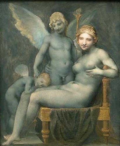 Venus, l'Hymen et l'Amour, vintage artwork by Pierre-Paul Prud'hon, 12x8" (A4) Poster