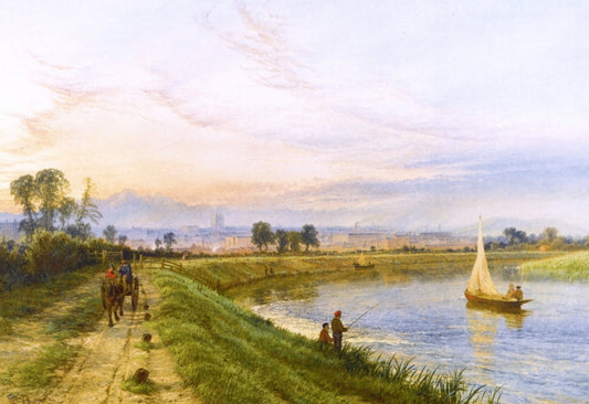 Nottingham, vintage artwork by Henry Dawson, A3 (16x12") Poster Print