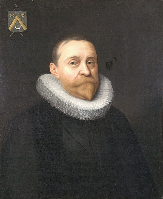 Portrait of Apolonius Ingelz, vintage artwork by Salomon Mesdach, 12x8" (A4) Poster