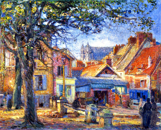 Ancient and Modern Normandie, Vernon, France, vintage artwork by Joseph Kleitsch, 12x8" (A4) Poster