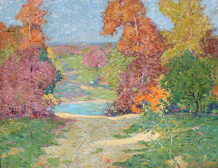 Brown County Lake, vintage artwork by Carl Graf, 12x8" (A4) Poster