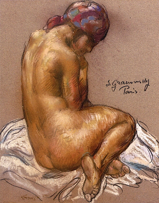 Nude with Scarf by Samuel Granowsky,16x12(A3) Poster