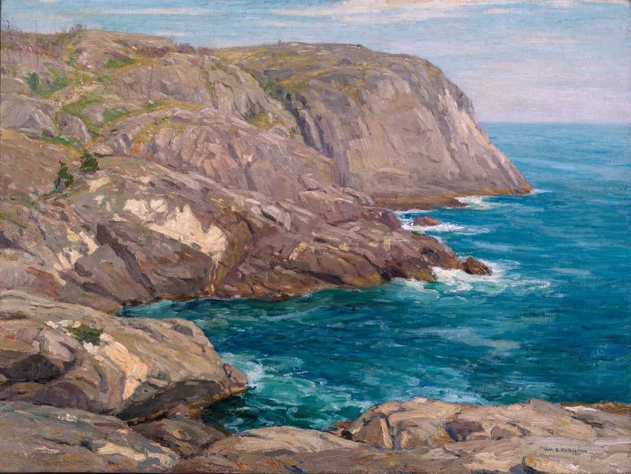 Monhegan Headlands, vintage artwork by William S. Robinson, 12x8" (A4) Poster