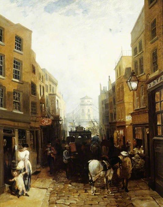 Buckingham Street, Strand, London, vintage artwork by Edmund John Niemann, A3 (16x12") Poster Print