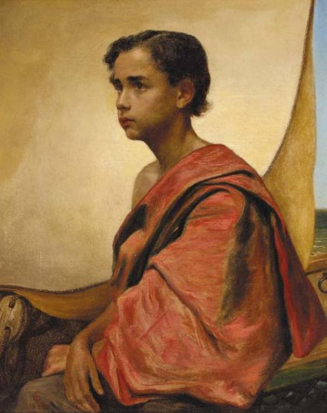 A Boy on a Feluca, vintage artwork by Frederick Goodall, A3 (16x12") Poster Print