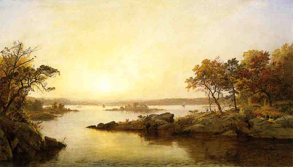 Afternoon at Greenwood Lake, vintage artwork by Jasper Francis Cropsey, A3 (16x12") Poster Print