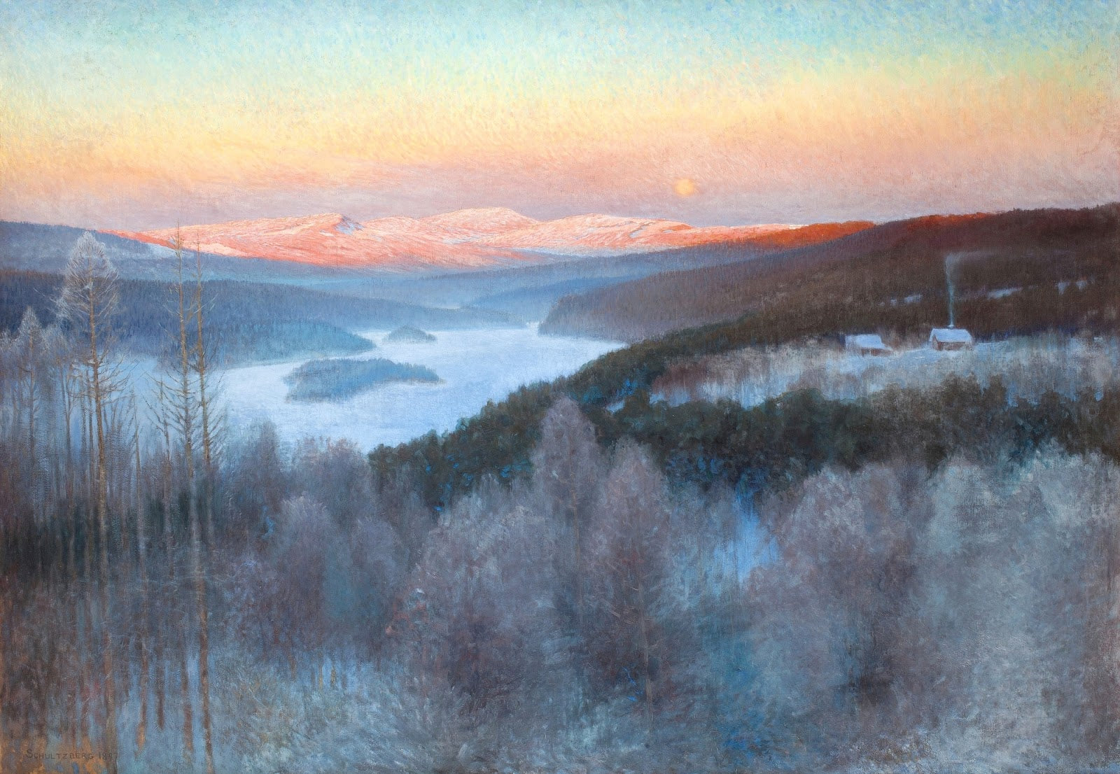 Landscape in Jamtland by Anshelm Schultzberg,A3(16x12")Poster