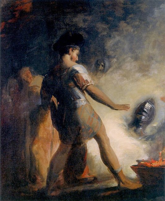 Macbeth in the Witches' Cave, vintage artwork by Thomas Sully, 12x8" (A4) Poster