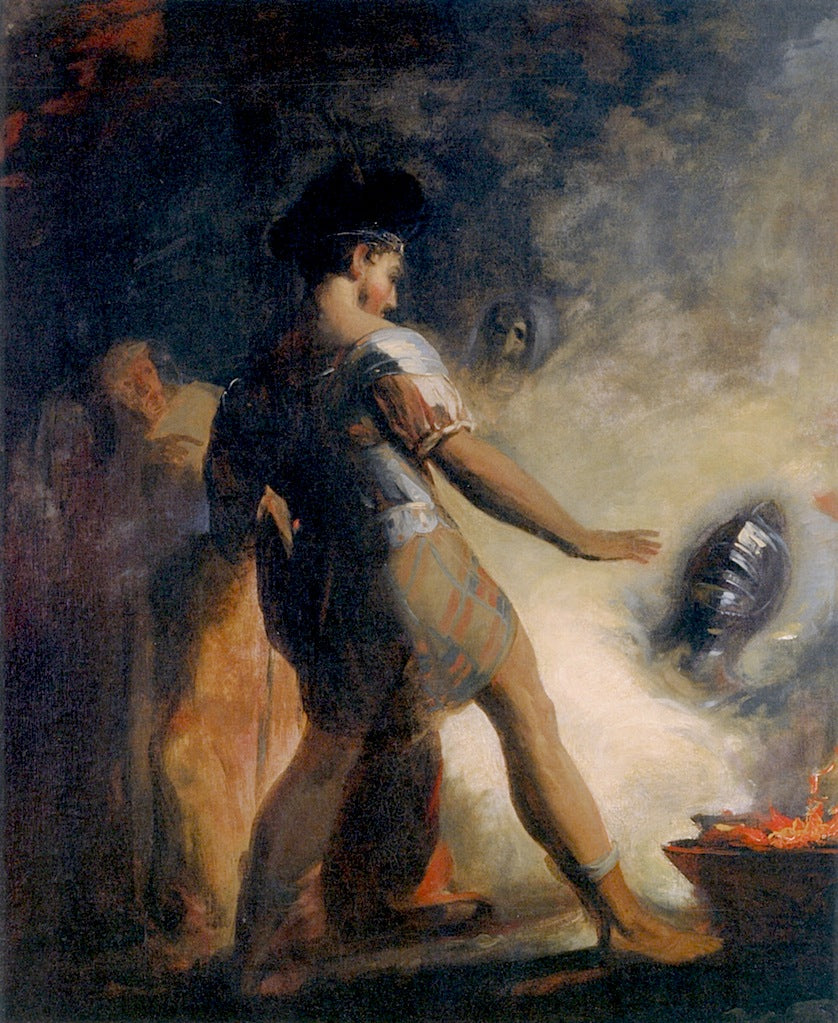 Macbeth in the Witches' Cave, vintage artwork by Thomas Sully, 12x8" (A4) Poster
