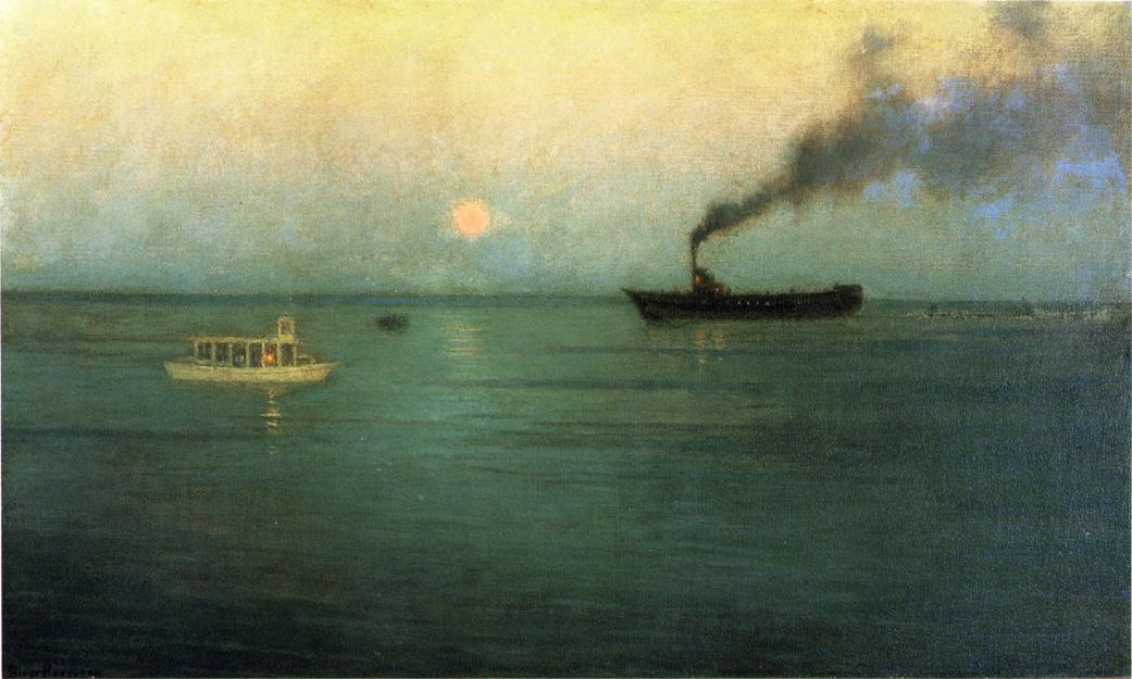 Rosy Moon off Charles Harbor by Lowell Birge Harrison,A3(16x12")Poster