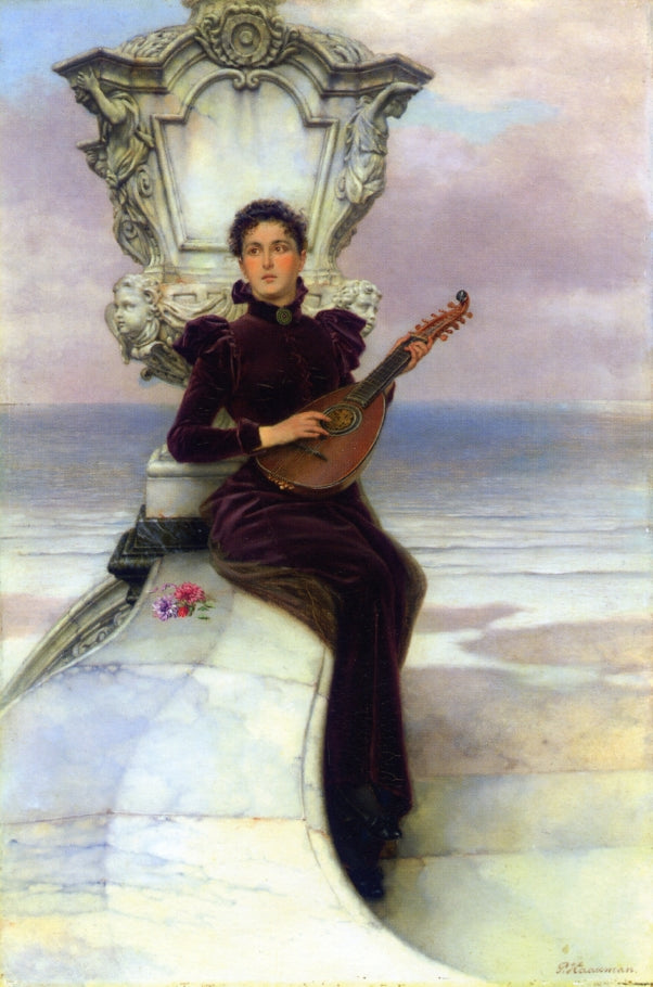 The Mandolin Player by Pieter Haaxman,A3(16x12")Poster