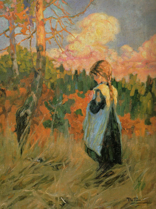 Niña al Atardecer by Alberto Pla y Rubio,A3(16x12")Poster