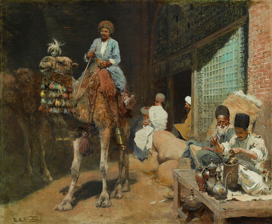 A Market in Isfahan, vintage artwork by Edwin Lord Weeks, 12x8" (A4) Poster