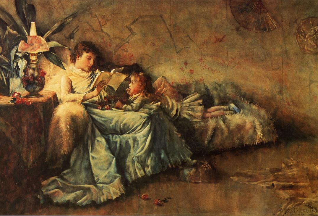 Children's Hour, vintage artwork by William St. John Harper, 12x8" (A4) Poster