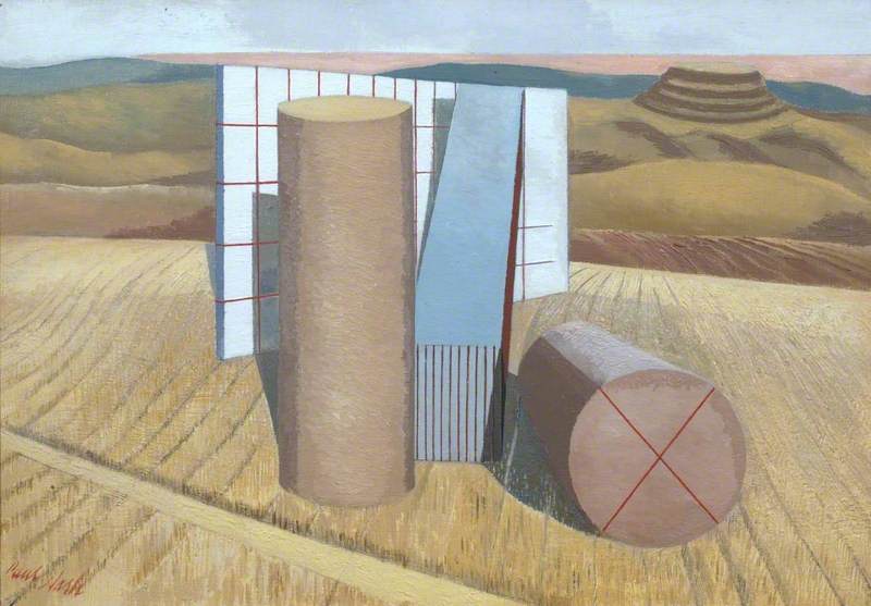Equivalents for the Megaliths, vintage artwork by Paul Nash, 12x8" (A4) Poster