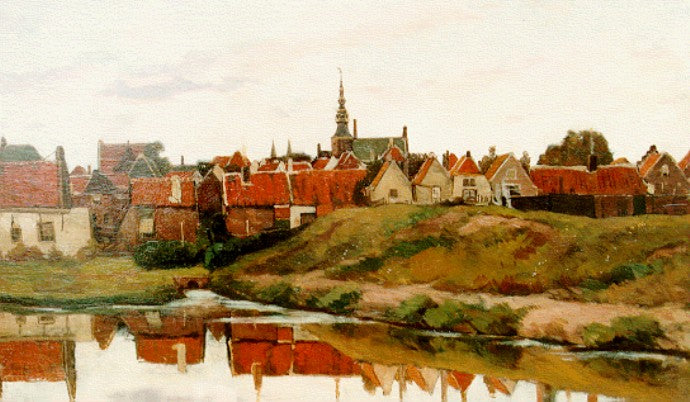 View of Zierikzee from Westhavendijk, vintage artwork by Syvert Nicolaas Bastert, 12x8" (A4) Poster