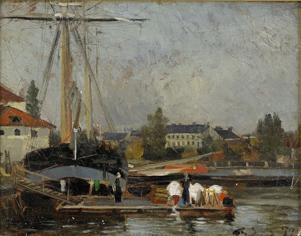 French Harbor, vintage artwork by Carl Skanberg, 12x8" (A4) Poster