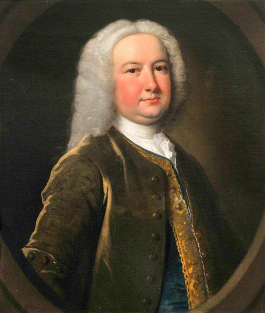 John Egerton II of Tatton, vintage artwork by Attributed to Thomas Hudson, 12x8" (A4) Poster