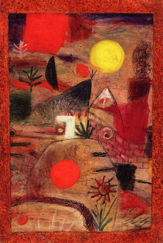 Ceremony and Sunset, vintage artwork by Paul Klee, 12x8" (A4) Poster