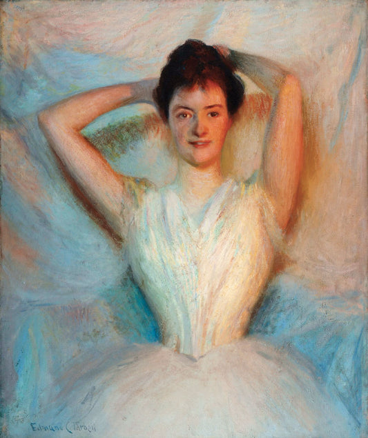 An Opal, A study of Yellow and White Light, vintage artwork by Edmund Tarbell, 12x8" (A4) Poster