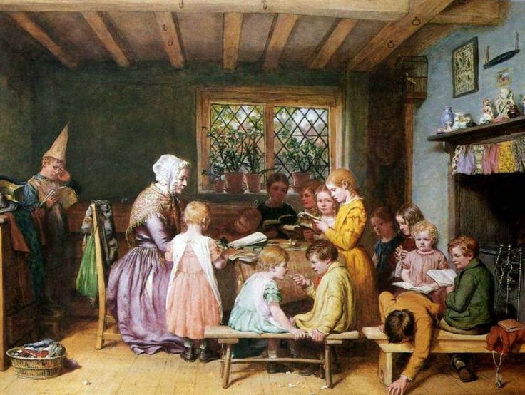 The Schoolroom, vintage artwork by William Bromley, III, A3 (16x12") Poster Print