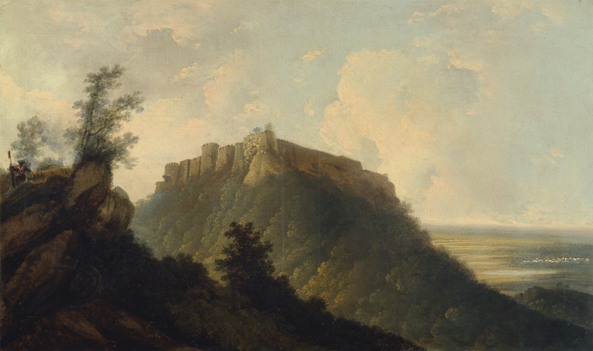 The Fort of Bidjegur, vintage artwork by William Hodges, 12x8" (A4) Poster
