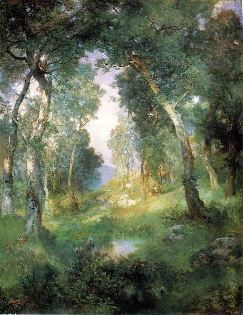 Forest Glade, Santa Barbara by Julius LeBlanc Stewart,A3(16x12")Poster