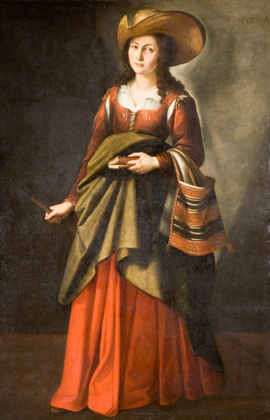 Saint Marina, vintage artwork by Workshop of Francisco de Zurbarán, 12x8" (A4) Poster