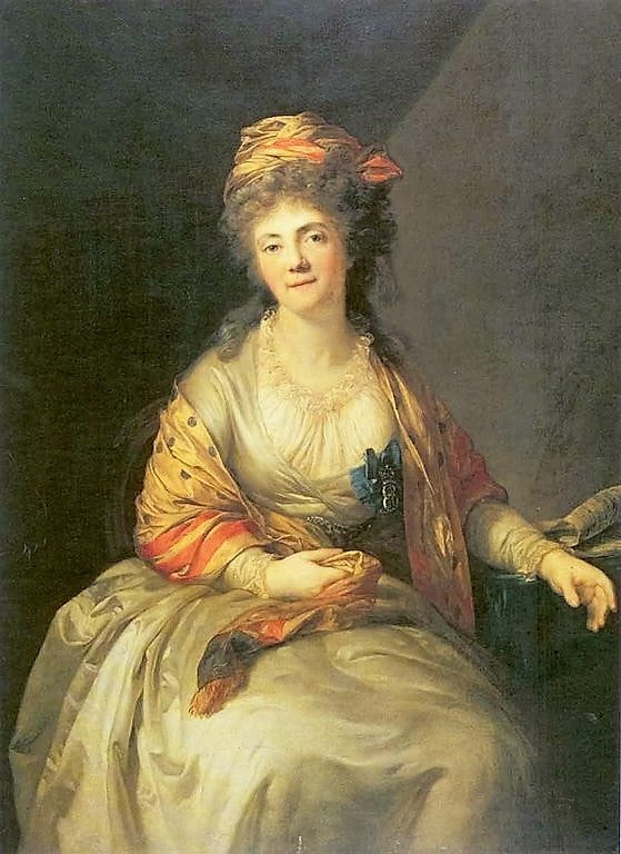 Elizabeth P. Divova (1762-1813), vintage artwork by Anton Graff, 12x8" (A4) Poster