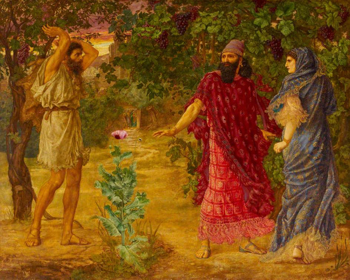 Elijah, Ahab and Jezebel, vintage artwork by Thomas Matthews Rooke, 12x8