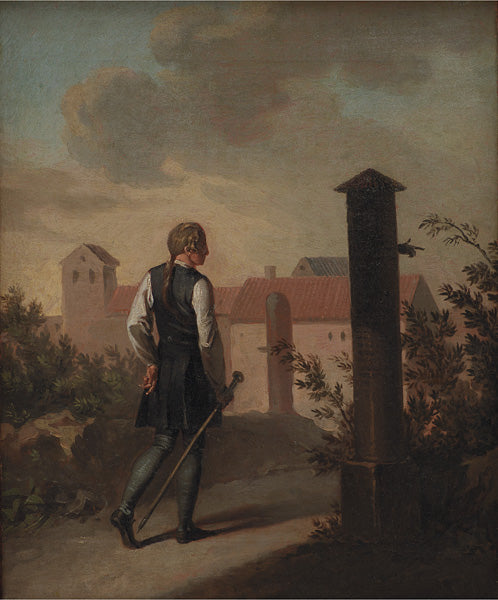 Neils Klim Walking, vintage artwork by Nicolai Abraham Abildgaard, 12x8" (A4) Poster