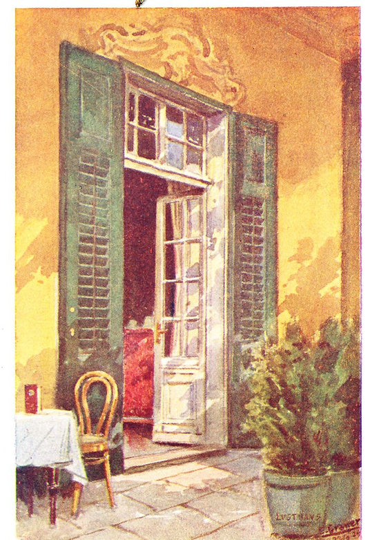 Lusthaus am Prater Wien, vintage artwork by Ernst Graner, 12x8" (A4) Poster