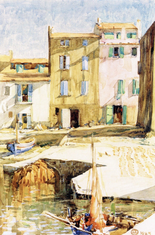 Boats in Port, vintage artwork by Lucien Pissarro, 12x8" (A4) Poster
