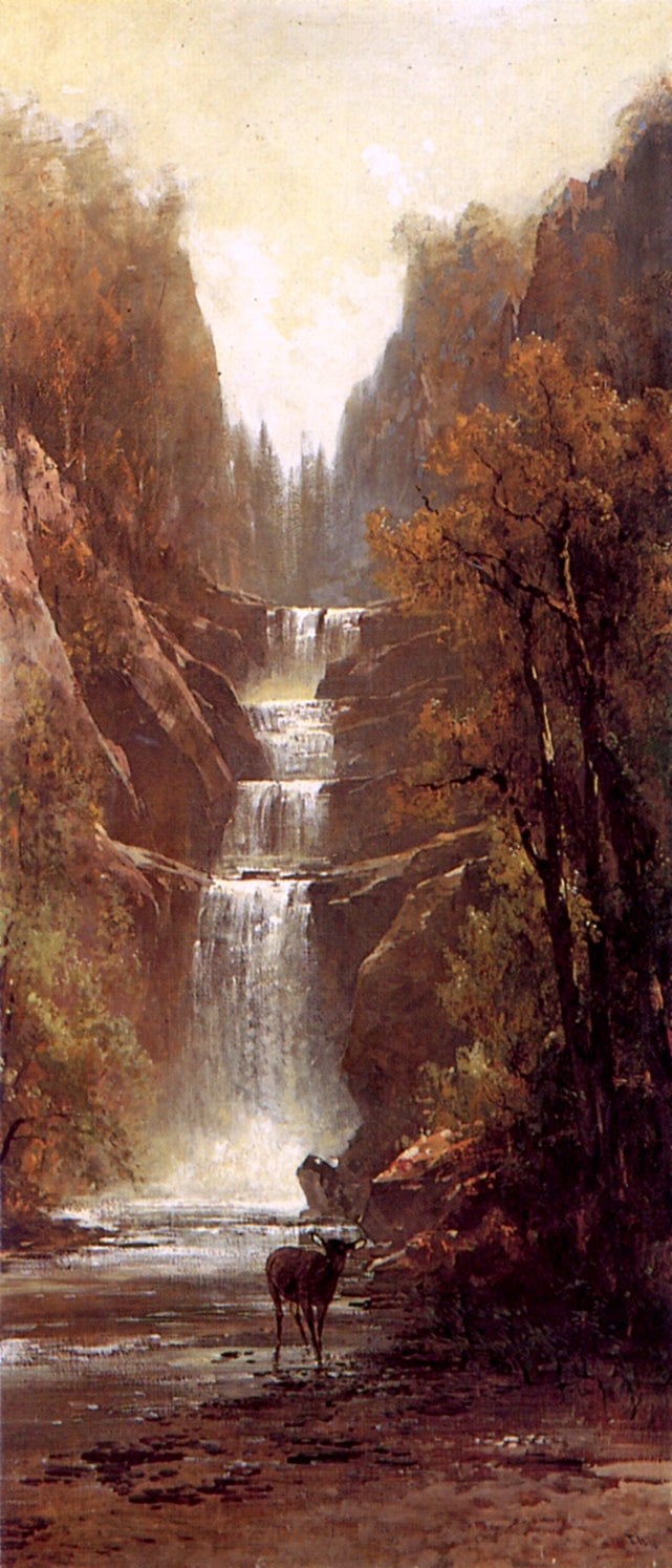 The Nevada Falls, vintage artwork by Thomas Hill, 12x8" (A4) Poster