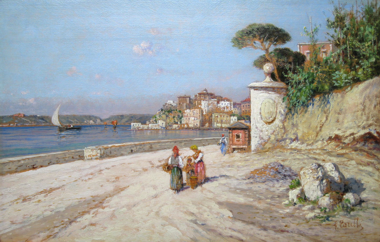 On the Italian Coast by Giuseppe Carelli,A3(16x12")Poster