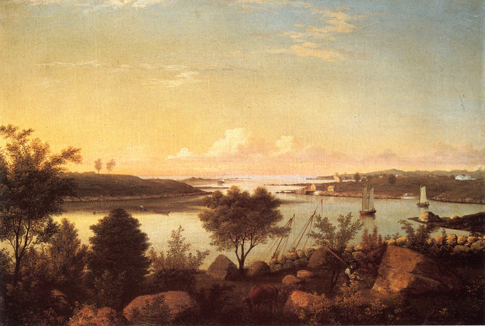 The Annisquam River Looking Toward Ipswich Bay, vintage artwork by Fitz Henry Lane, A3 (16x12