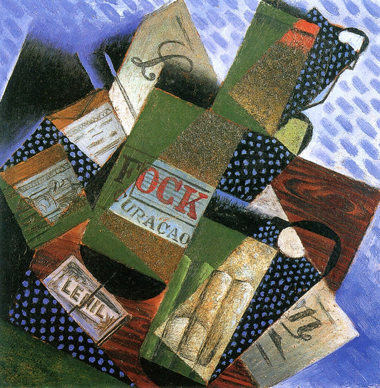 The Bottle of Curaçao by Juan Gris,16x12(A3) Poster