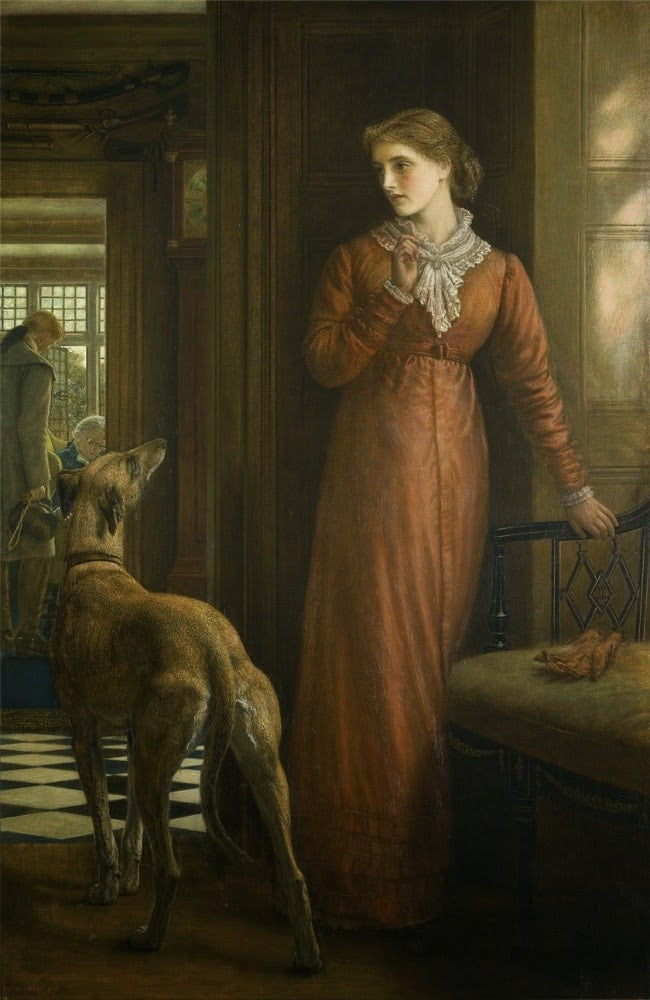 Uncertainty, vintage artwork by Arthur Hughes, 12x8" (A4) Poster
