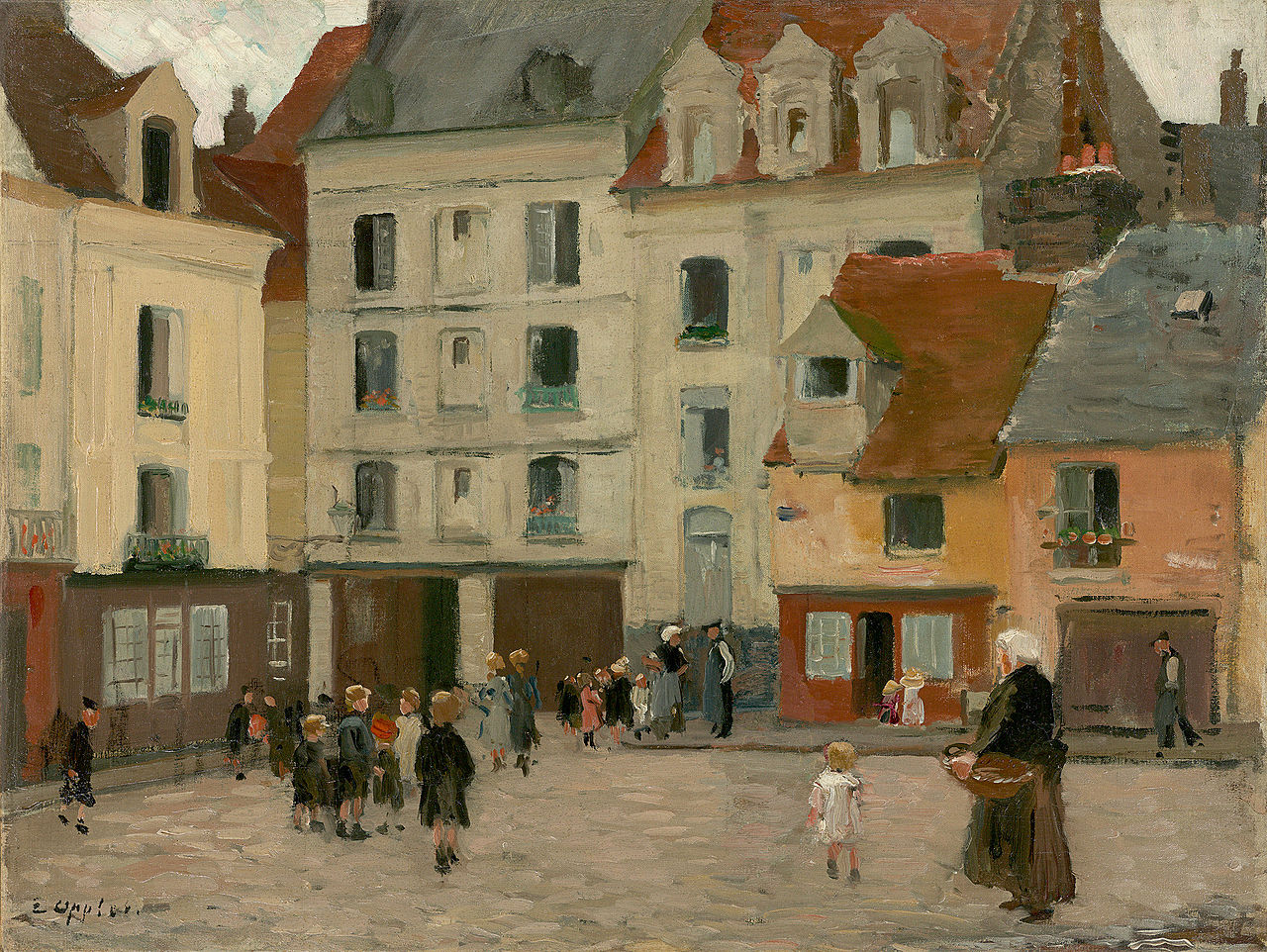 Market Place in the Village of ecluse by Ernst Oppler,A3(16x12")Poster