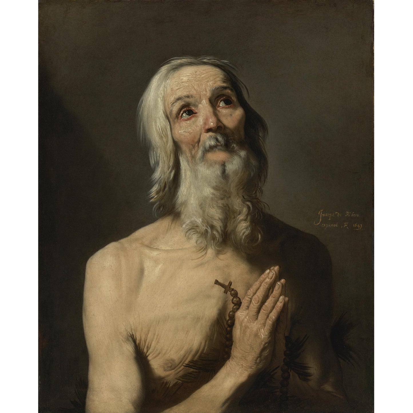 Saint Onophrius, vintage artwork by Jusepe de Ribera, 12x8" (A4) Poster