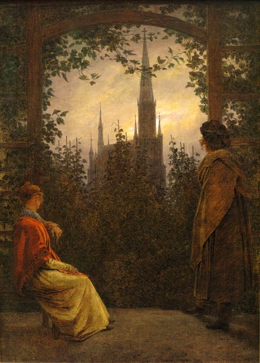The Gazebo, vintage artwork by Caspar David Friedrich, 12x8" (A4) Poster