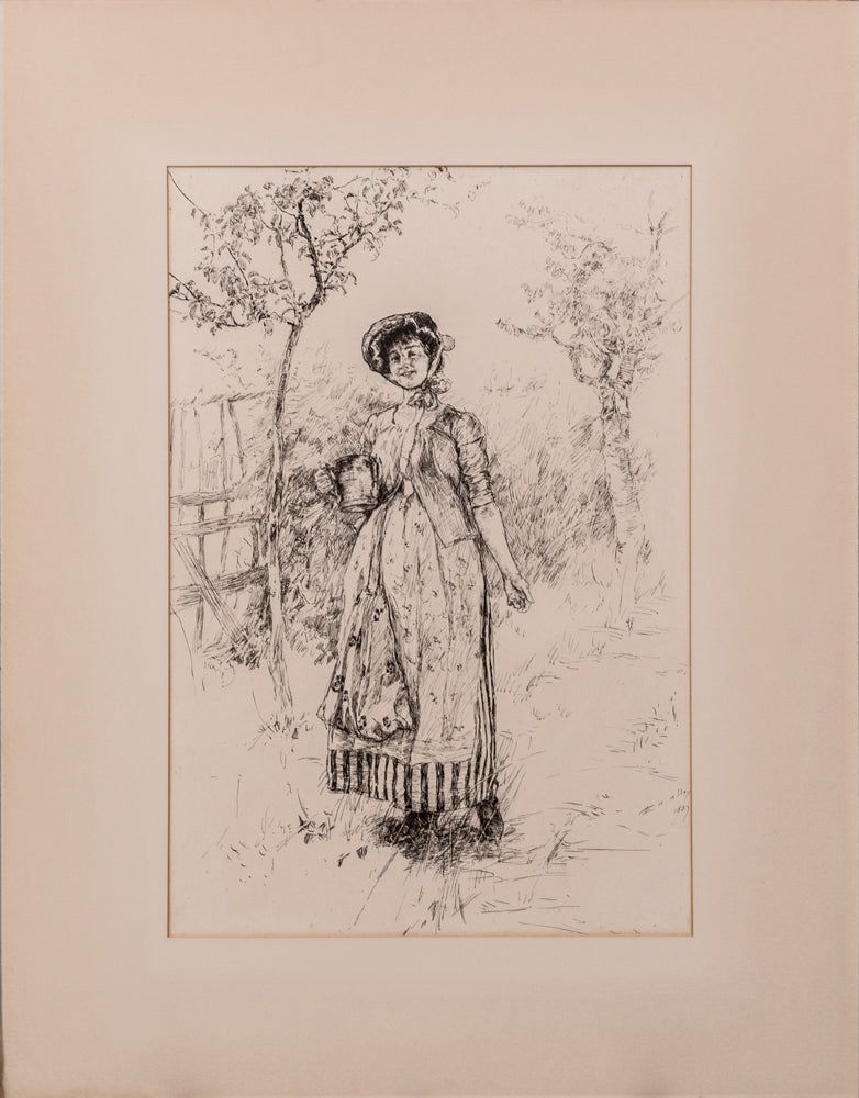 Girl with Pitcher by Edwin Austin Abbey,A3(16x12")Poster
